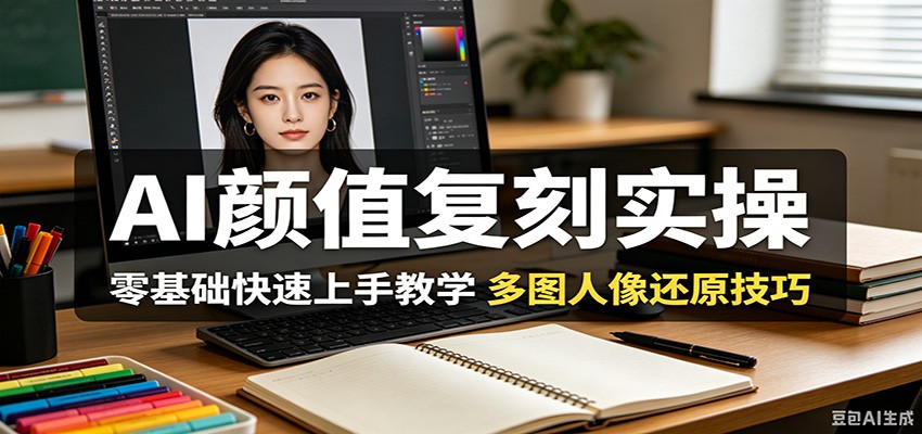 AI颜值复刻实操，零基础快速上手教学，多图人像还原技巧-阿牛笔记