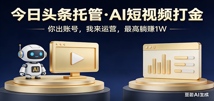 头条号AI托管,我提供作品,你提供账号,每天5分钟发布,小白躺赚3000+-阿牛笔记