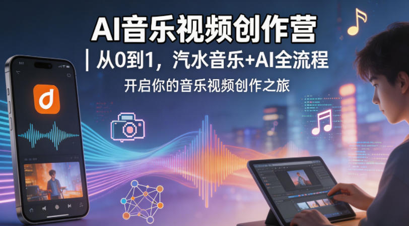 AI音乐视频创作营｜从0到1，汽水音乐+AI全流程，开启你的音乐视频创作之旅-阿牛笔记