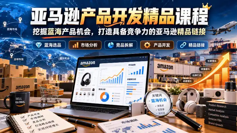 亚马逊产品开发精品课程,挖掘蓝海产品机会,打造具备竞争力的亚马逊精品链接-阿牛笔记