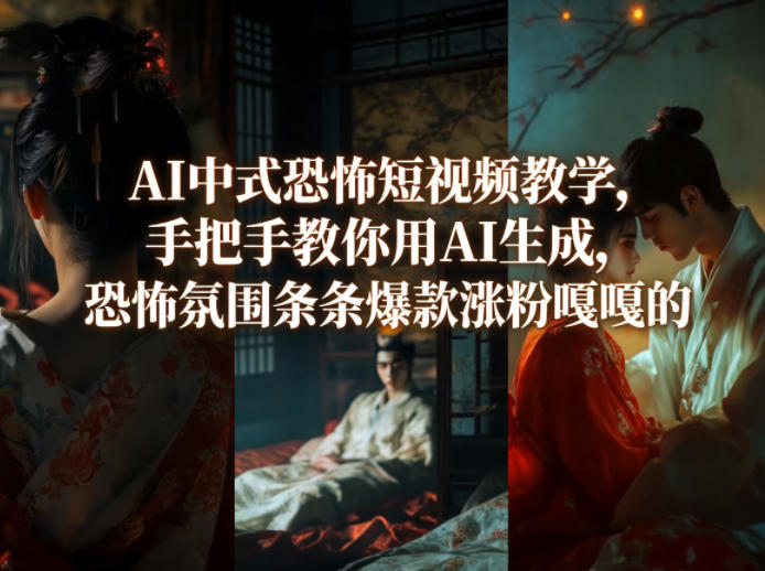 AI中式恐怖短视频教学，手把手教你用AI生成，恐怖氛围条条爆款涨粉嘎嘎的-阿牛笔记