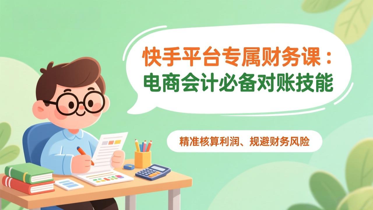 快手平台专属财务课：电商会计必备对账技能，精准核算利润、规避财务风险-阿牛笔记