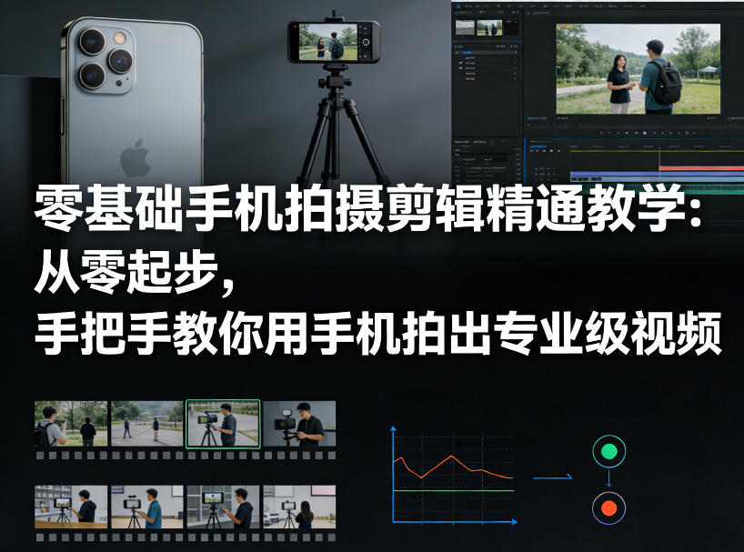 零基础手机拍摄剪辑精通教学：从零起步，手把手教你用手机拍出专业级视频-阿牛笔记