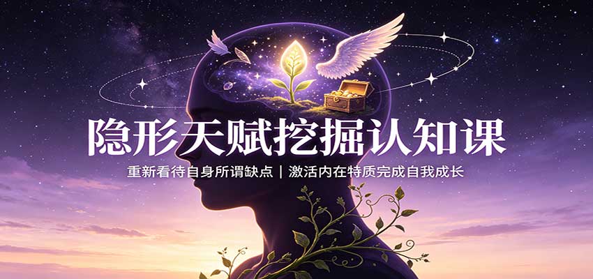隐形天赋挖掘认知课:重新看待自身所谓缺点,激活内在特质完成自我成长-阿牛笔记