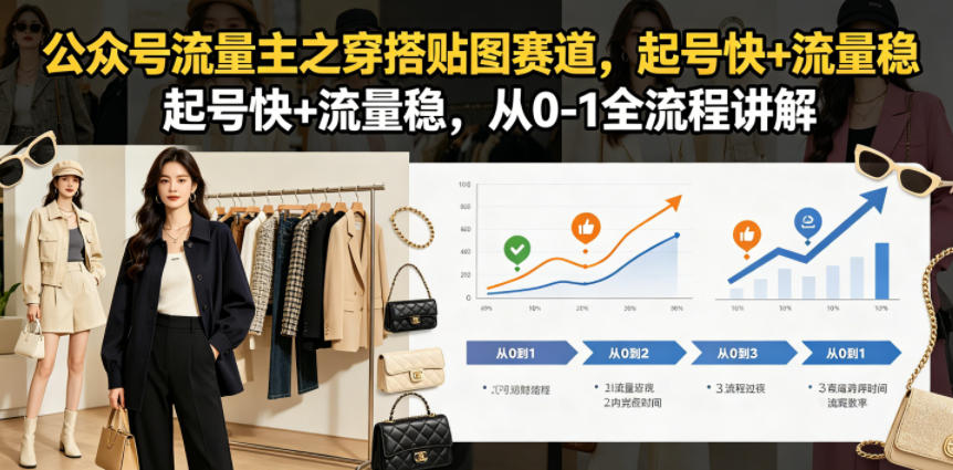 公众号流量主之穿搭贴图赛道,起号快+流量稳,从0-1全流程讲解-阿牛笔记