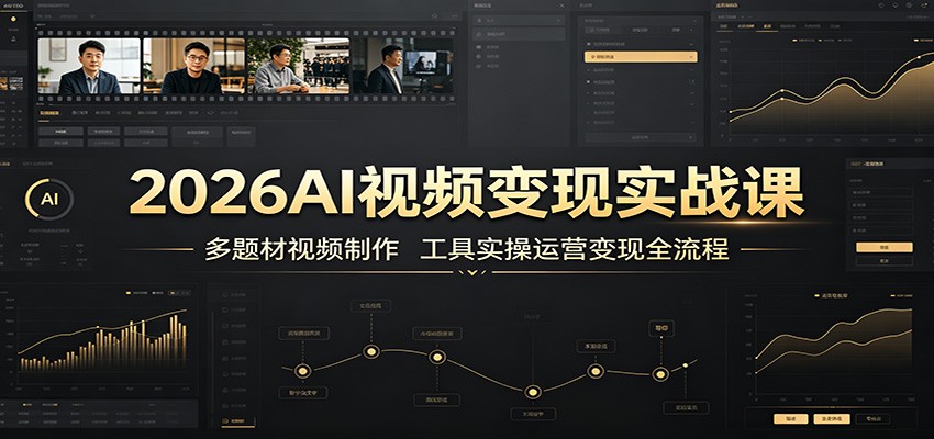 2026AI视频变现实战课:多题材视频制作,工具实操运营变现全流程-阿牛笔记