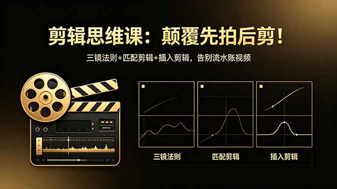 剪辑思维课:颠覆先拍后剪!三镜法则+匹配剪辑+插入剪辑,告别流水账视频-阿牛笔记