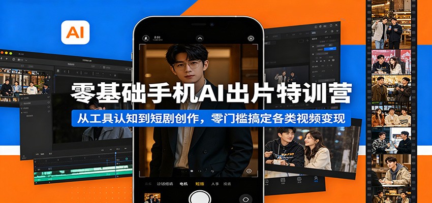 零基础手机AI出片特训营：从工具认知到短剧创作，零门槛搞定各类视频变现-阿牛笔记