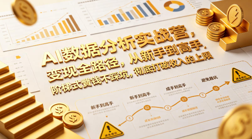AI数据分析实战营，变现全路径，从新手到高手，阶梯式賺钱不踩坑，彻底打破收入的上限-阿牛笔记