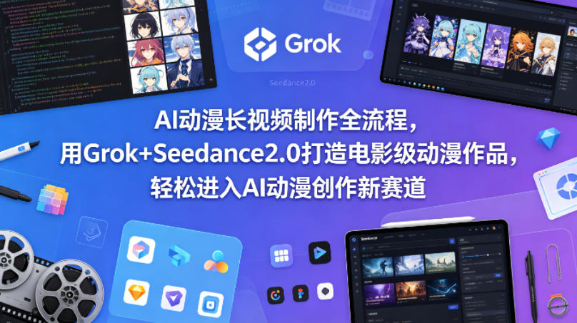 AI动漫长视频制作全流程，用Grok+Seedance2.0打造电影级动漫作品，轻松进入AI动漫创作新赛道-阿牛笔记