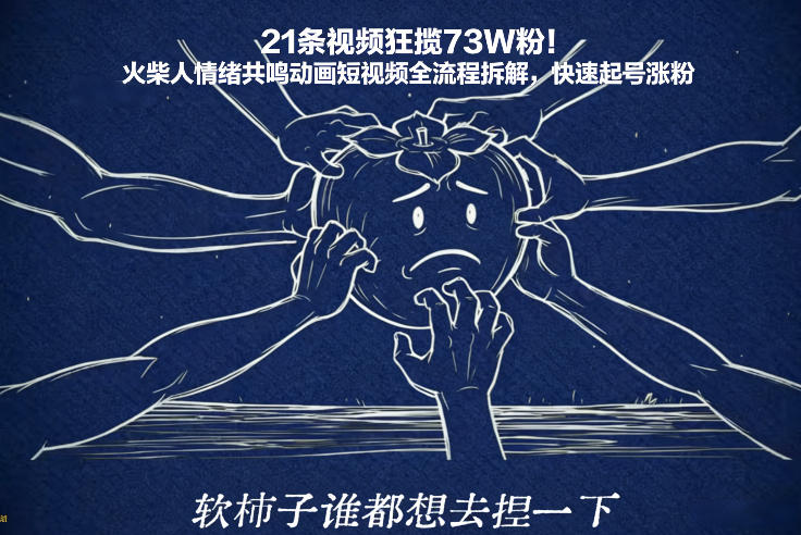 21条视频狂揽73W粉！火柴人情绪共鸣动画短视频全流程拆解，快速起号涨粉-阿牛笔记