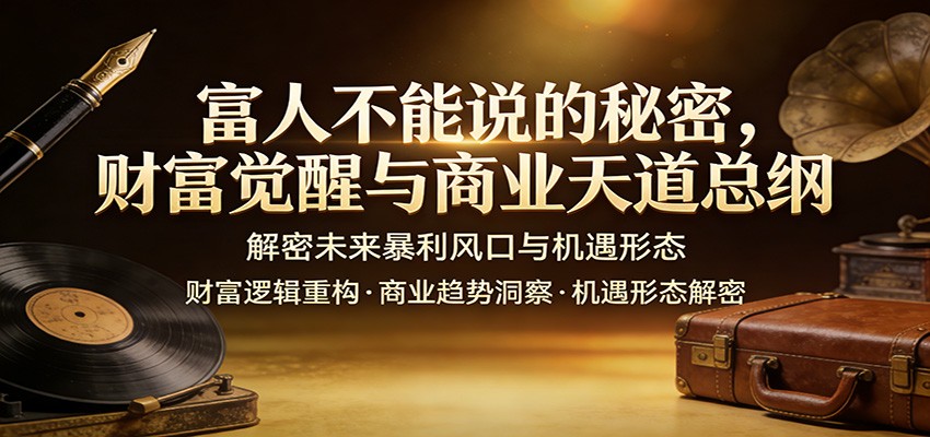 富人不能说的秘密，财富觉醒与商业天道总纲，解密未来暴利风口与机遇形态-阿牛笔记