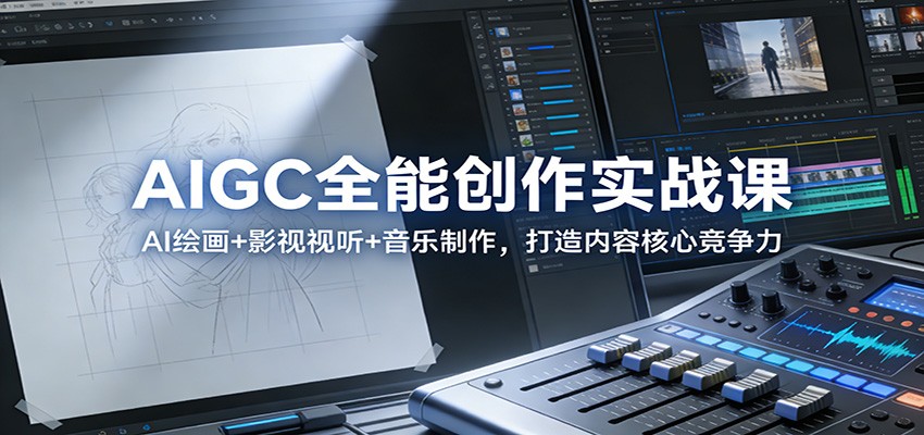 AIGC全能创作实战课：AI绘画+影视视听+音乐制作，打造内容核心竞争力-阿牛笔记