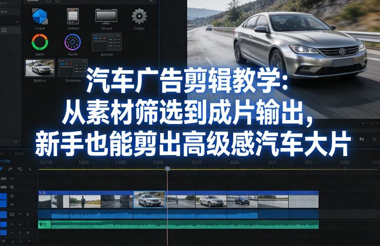 汽车广告剪辑教学：从素材筛选到成片输出，新手也能剪出高级感汽车大片-阿牛笔记