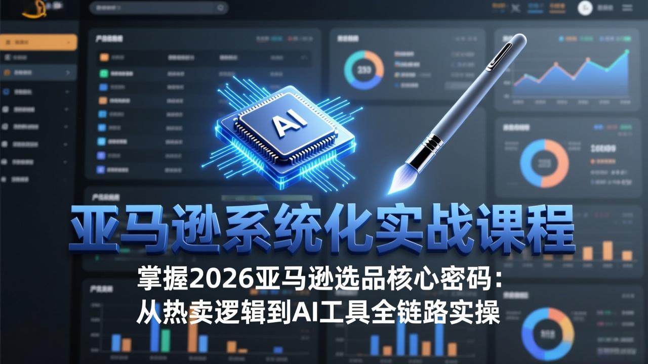 亚马逊系统化实战课-更新3月：2026最新选品方法论，从热卖原因分析到AI作图，提升选品成功率-阿牛笔记