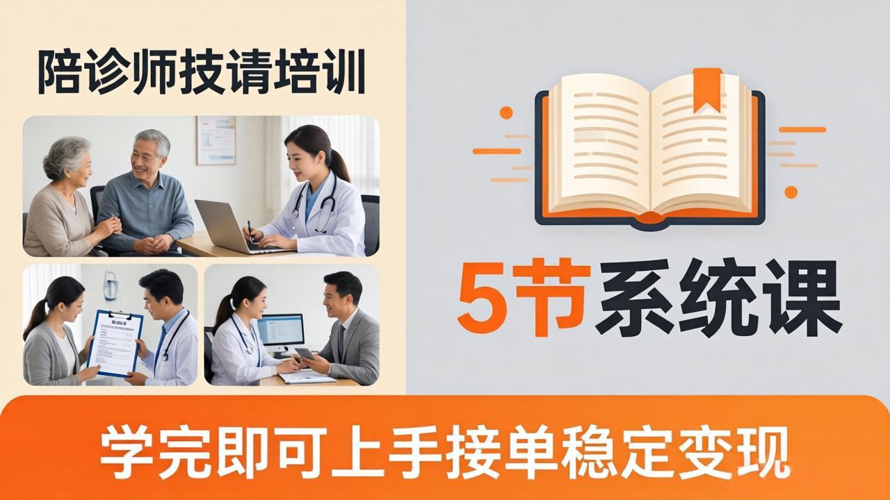 想做陪诊师不知从何下手？5节系统课教你掌握核心技能，学完即可上手接单稳定变现-阿牛笔记