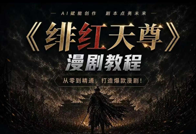 绯红天尊AI漫剧系统教程｜从零入门到精通，工具运用+剧本创作+爆款逻辑+提示词素材+镜头剪辑，全套爆款漫剧落地实战课-阿牛笔记