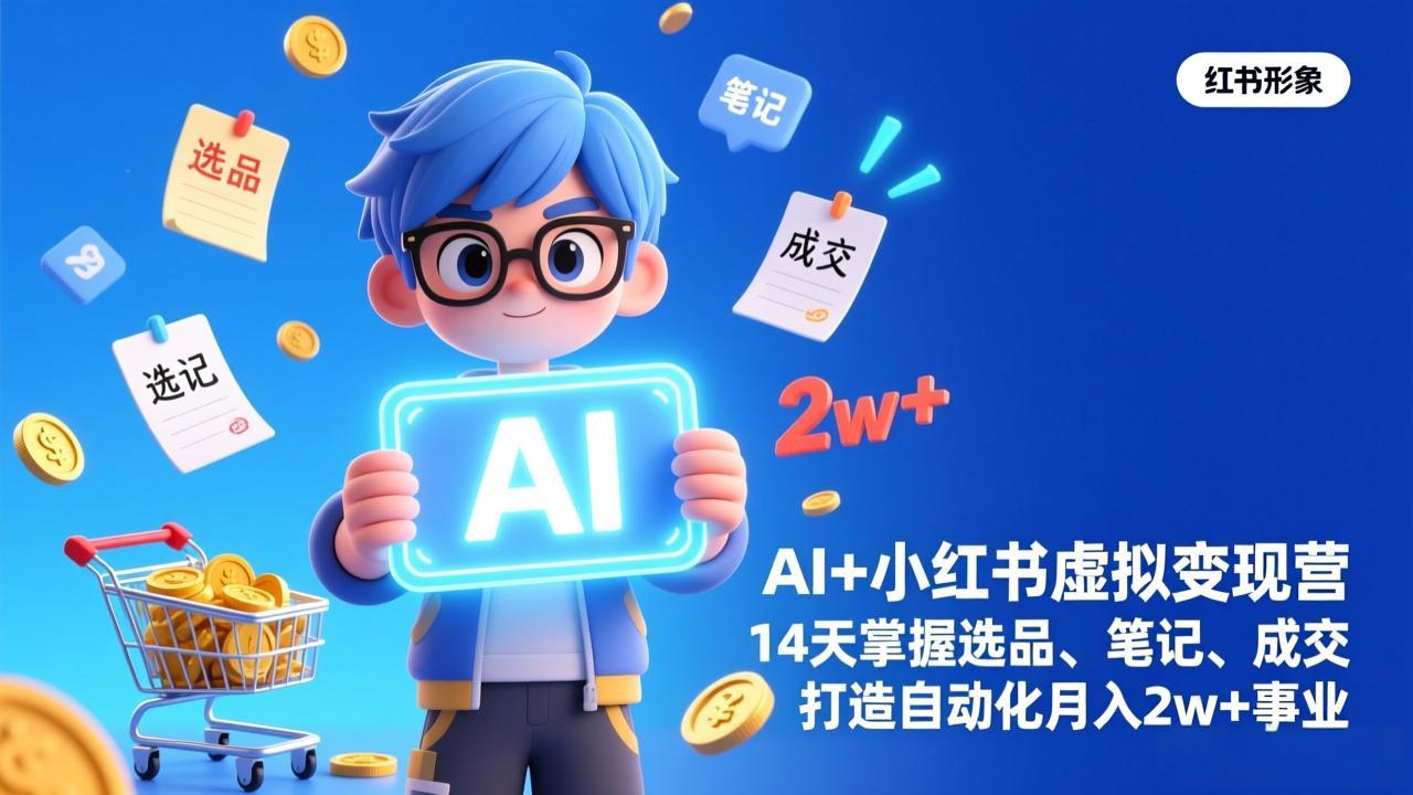 AI+小红书虚拟变现营(完结-阿牛笔记