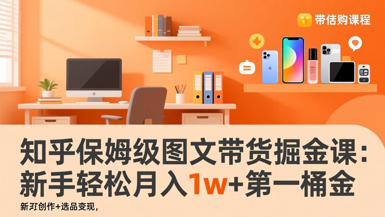 知乎保姆级图文带货掘金课：账号打造+爆文创作+选品变现，新手轻松月入1w+第一桶金-阿牛笔记
