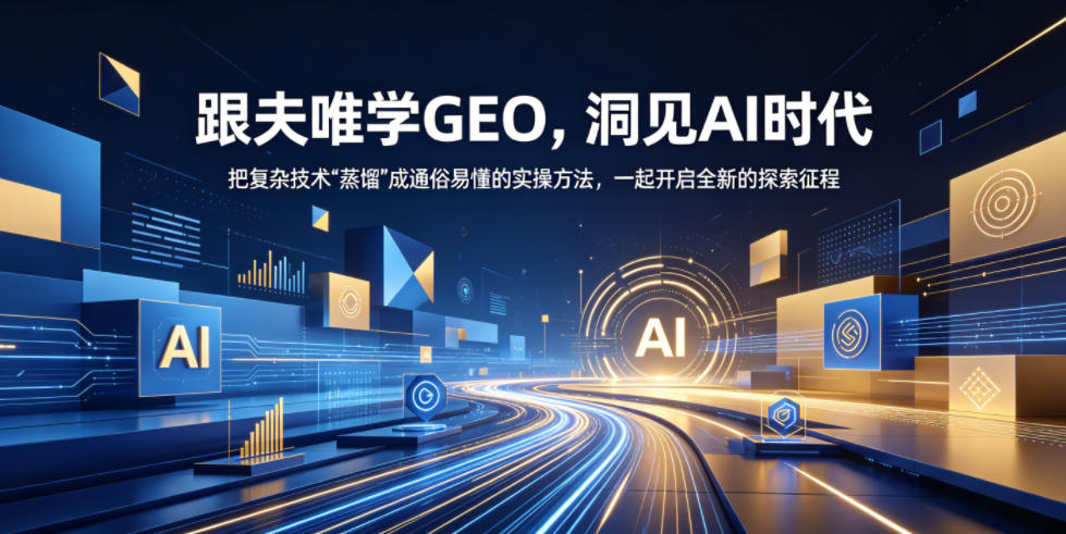 跟夫唯学GEO,洞见AI时代,把复杂技术“蒸馏”成通俗易懂的实操方法,一起开启全新的探索征程-阿牛笔记