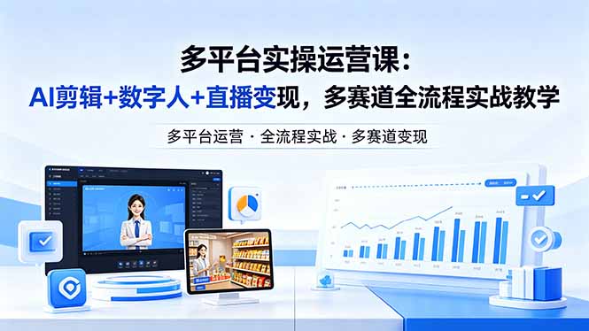 某团队多平台实操运营课-更新26年4月20：AI剪辑+数字人+直播变现，多赛道全流程实战教学-阿牛笔记