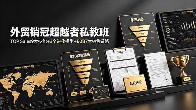 外贸销冠超越者私教班：TOP Sales9大技能+3个进化模型+B2B7大销售链路，系统进阶-阿牛笔记