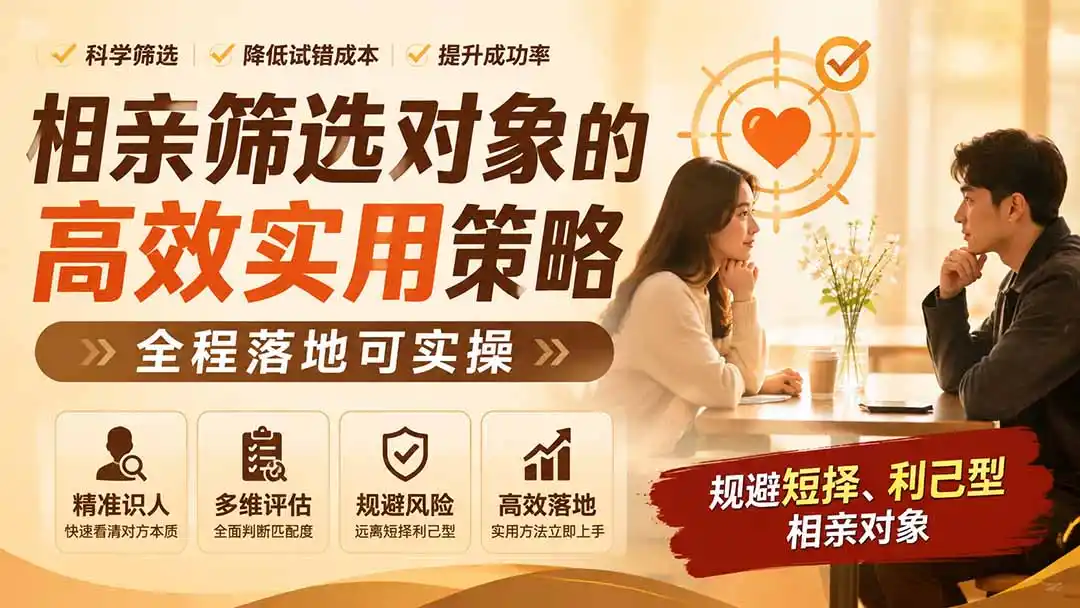 付费文章：相亲筛选对象的高效实用策略，全程落地可实操，规避短择、利己型相亲对象-阿牛笔记