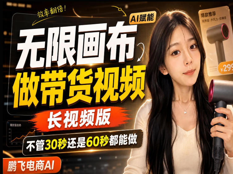 【保姆级教程】无限画布搭建长带货视频,拼接不翻车全程一致,小白跟着步骤也能上手-阿牛笔记