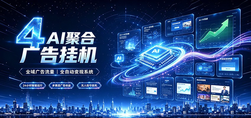 全域广告流量聚合，AI无人挂机稳赚佣金，打造长期稳定被动收入副业-阿牛笔记