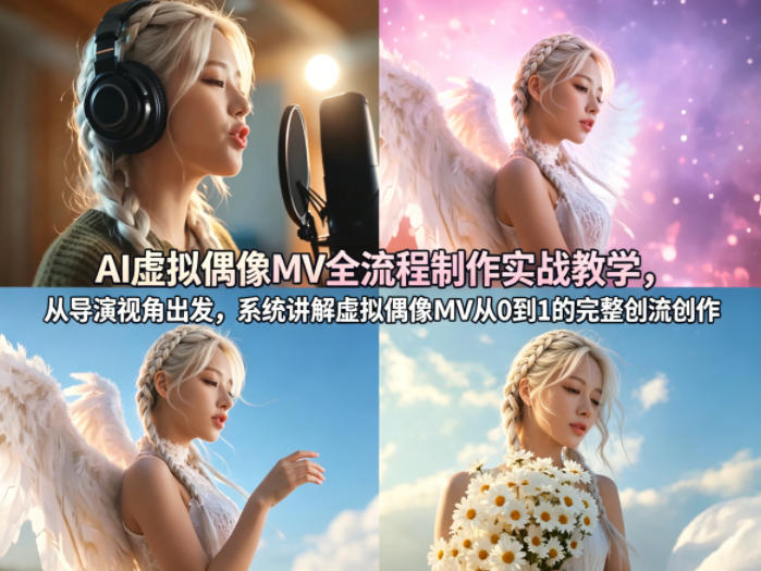 AI虚拟偶像MV全流程制作实战教学，从导演视角出发，系统讲解虚拟偶像MV从0到1的完整创作流程-阿牛笔记