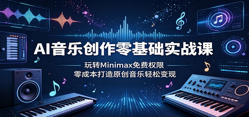 AI音乐创作零基础实战课：玩转Minimax免费权限，零成本打造原创音乐轻松变现-阿牛笔记