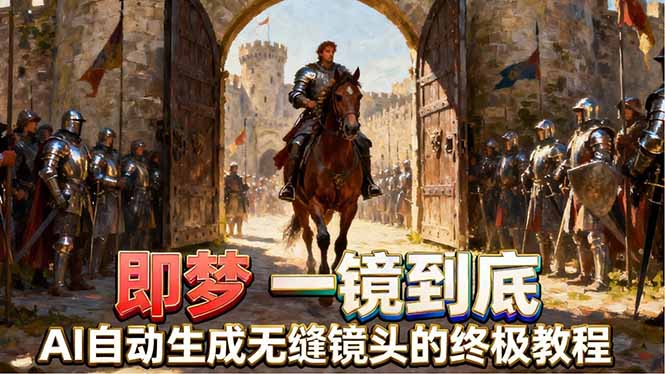 即梦AI一镜到底终极教程，智能补帧+运镜技巧，AI自动生成无缝丝滑长镜头高效出片-阿牛笔记