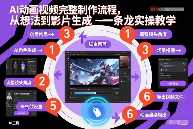 AI动画视频完整制作流程，从想法到影片生成一条龙实操教学-阿牛笔记