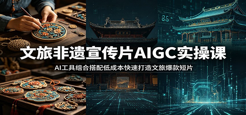 文旅非遗宣传片AIGC实操课：AI工具组合搭配低成本快速打造文旅爆款短片-阿牛笔记