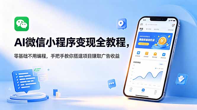 AI微信小程序变现全教程,零基础不用编程,手把手教你搭建项目赚取广告收益-阿牛笔记