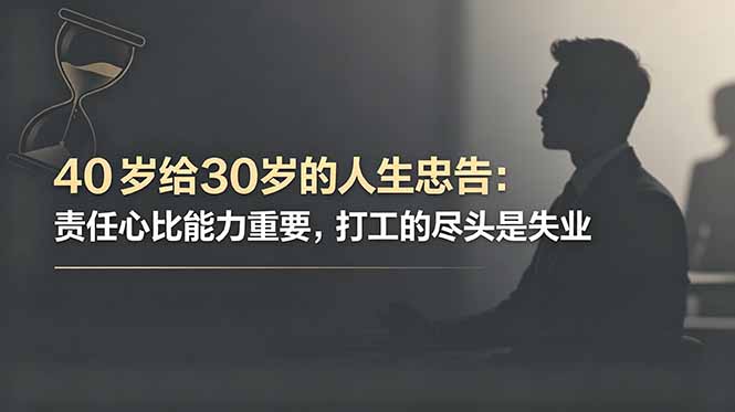 付费文章:40岁给30岁的人生忠告:责任心比能力重要,打工的尽头是失业-阿牛笔记