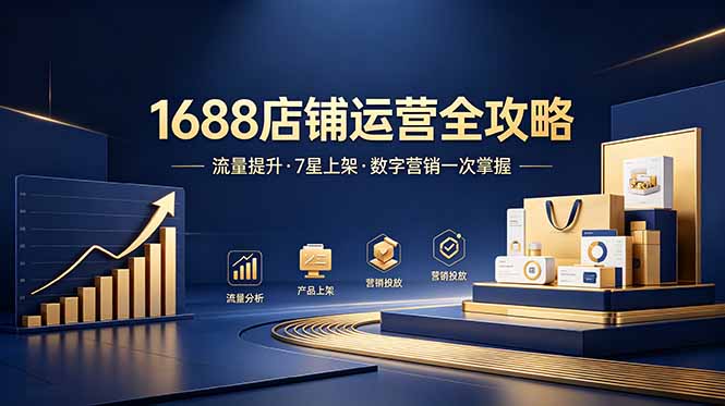 1688店铺没流量？产品上架不到7星？数字营销不会投？全套运营技能一次学(更新6月-阿牛笔记