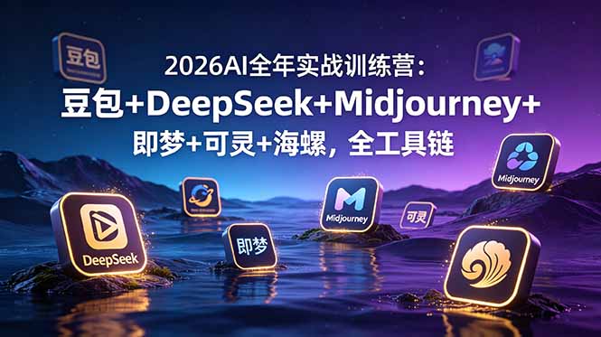 2026AI全年实战训练营：豆包+DeepSeek+Midjourney+即梦+可灵+海螺，全工具链-阿牛笔记