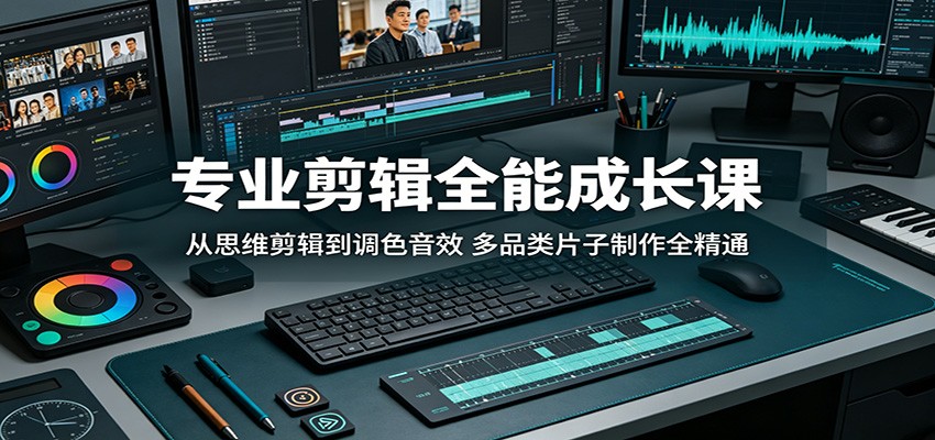 专业剪辑全能成长课：从思维剪辑到调色音效，多品类片子制作全精通-阿牛笔记