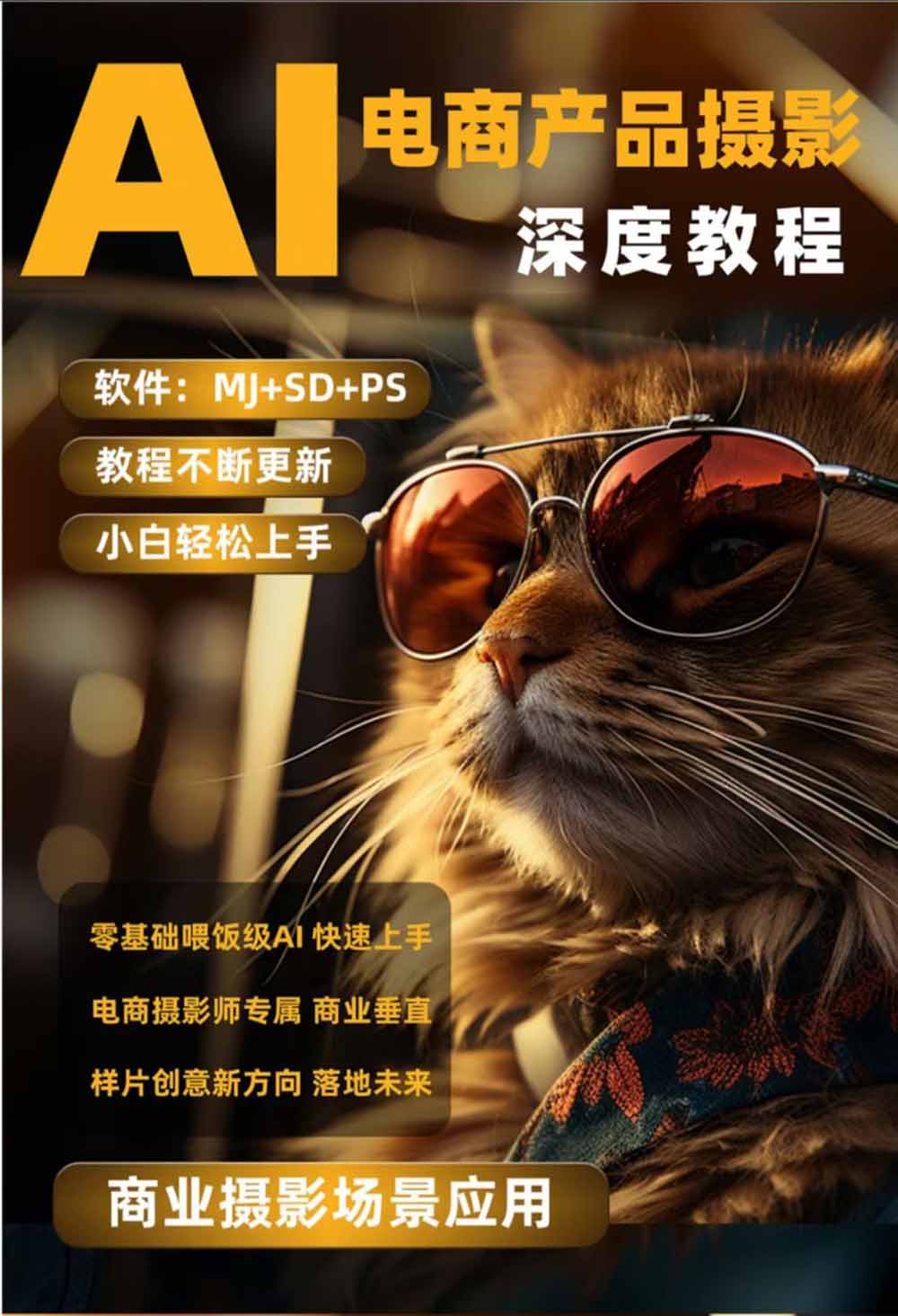 AI电商人像摄影实战课·SD多端部署｜MJ完整教学｜家电护肤家具商品图人像写真全案例-阿牛笔记