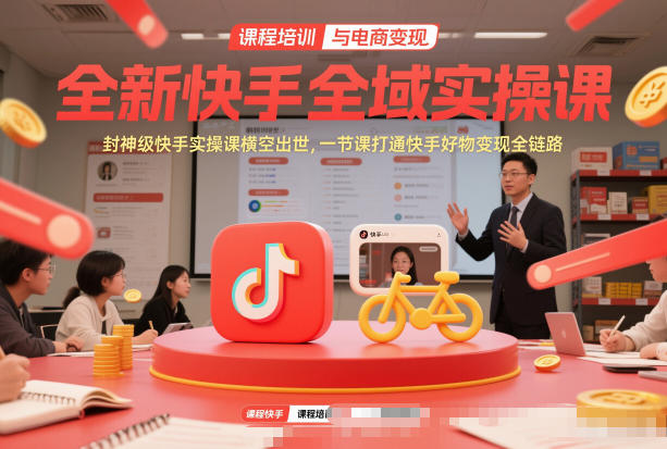 全新快手全域实操课，封神级快手实操课横空出世，一节课打通快手好物变现全链路-阿牛笔记