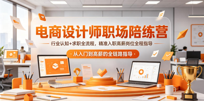 电商设计师职场陪练营,行业认知+求职全流程,精准入职高薪岗位全程指导-阿牛笔记