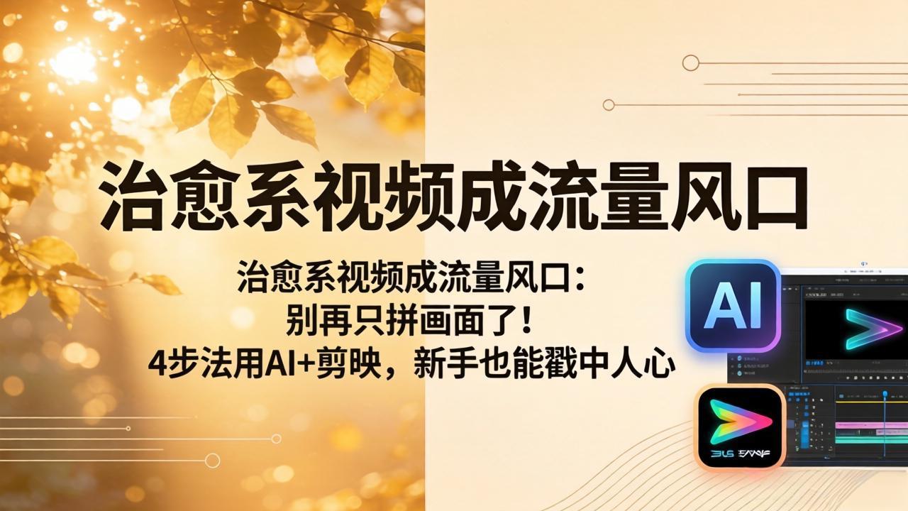 治愈系视频成流量风口：别再只拼画面了！4步法用AI+剪映，新手也能戳中人心-阿牛笔记