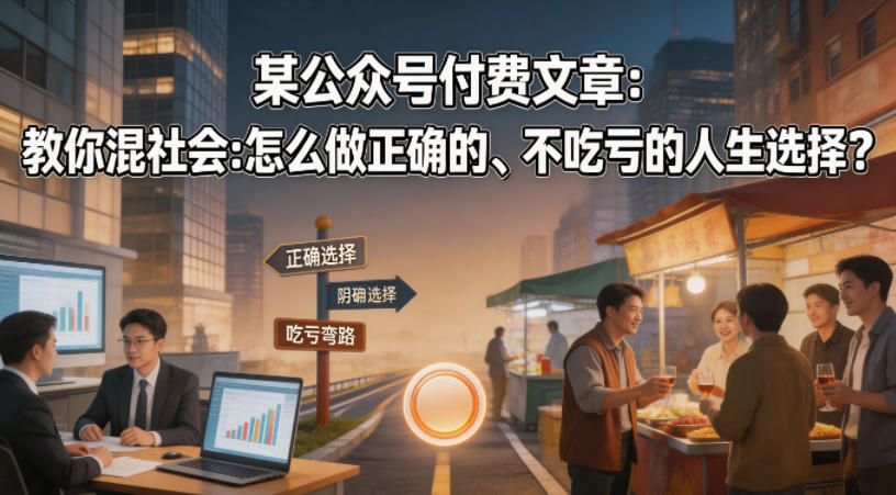 某公众号付费文章：教你混社会：怎么做正确的、不吃亏的人生选择？-阿牛笔记