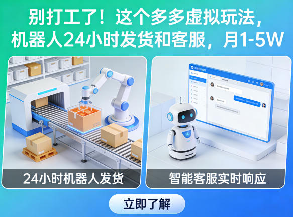 别打工了！这个多多虚拟玩法，机器人24小时发货和客服，月1-5W【揭秘】-阿牛笔记
