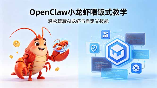 不用懂技术！OpenClaw小龙虾喂饭式教学，轻松玩转AI龙虾与自定义技能-阿牛笔记