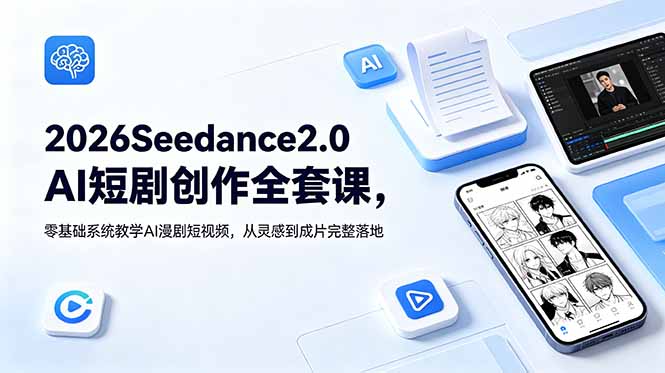 2026Seedance2.0AI短剧创作全套课，零基础系统教学AI漫剧短视频，从灵感到成片完整落地-阿牛笔记