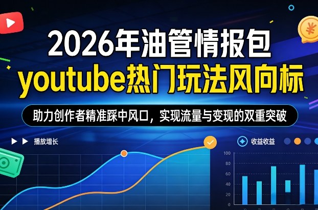 2026年油管情报包，youtube热门玩法风向标，助力创作者精准踩中风口，实现流量与变现的双重突破(更新0330)-阿牛笔记