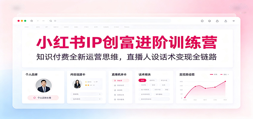 小红书IP创富进阶训练营：知识付费全新运营思维，直播人设话术变现全链路-阿牛笔记