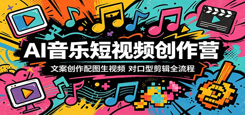 AI音乐短视频创作营：文案创作配图生视频，对口型剪辑全流程-阿牛笔记